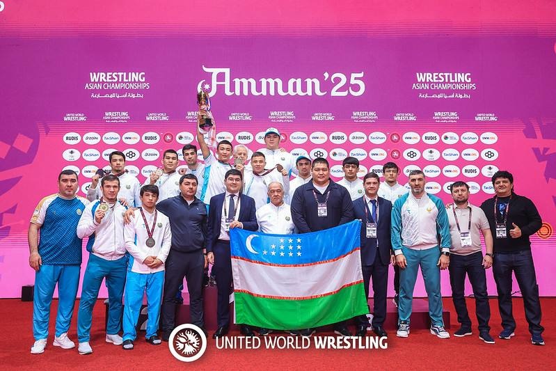 Греко-римские борцы Узбекистана заняли второе место на чемпионате Азии