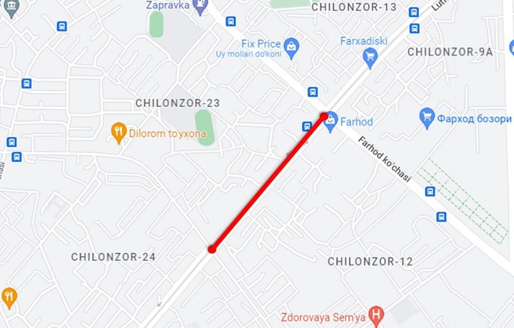 На одной из улиц Ташкента временно ограничат движение авто