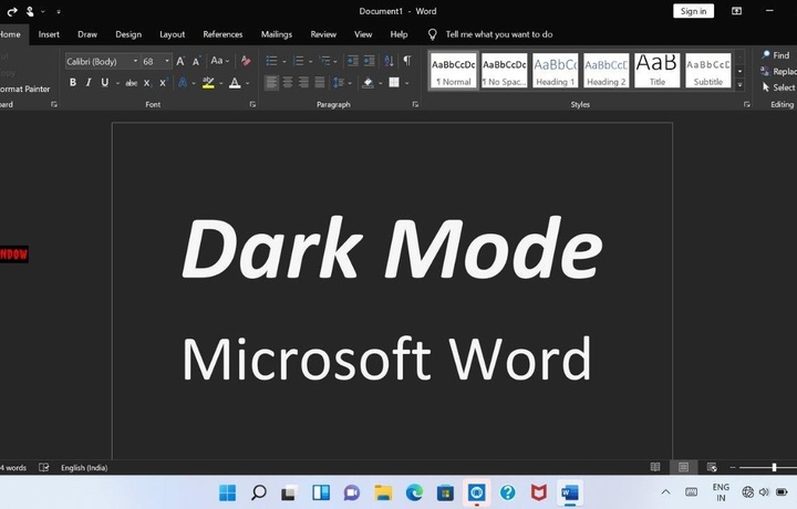 Отключение темного режима в Microsoft Word