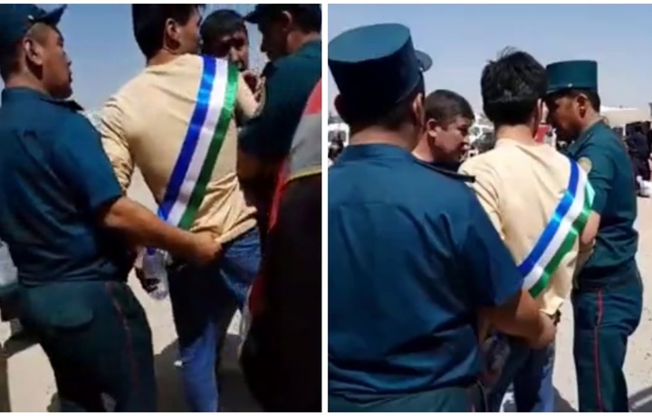 Генпрокуратура вмешалась в инцидент в задержанием парня с лентой в цветах флага Узбекистана