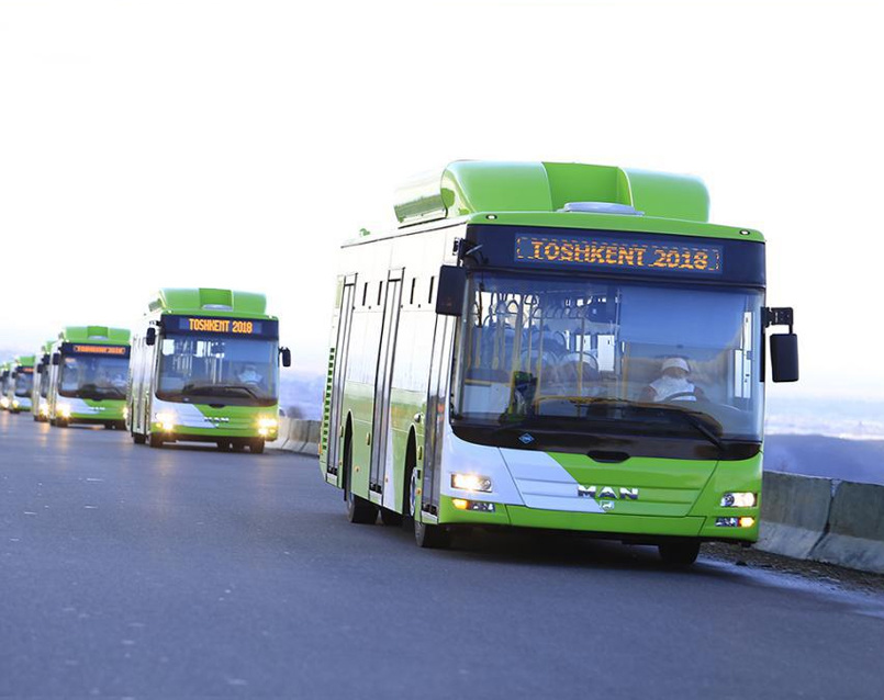 Toshkent shahriga eng zamonaviy yangi avtobuslar keltirildi