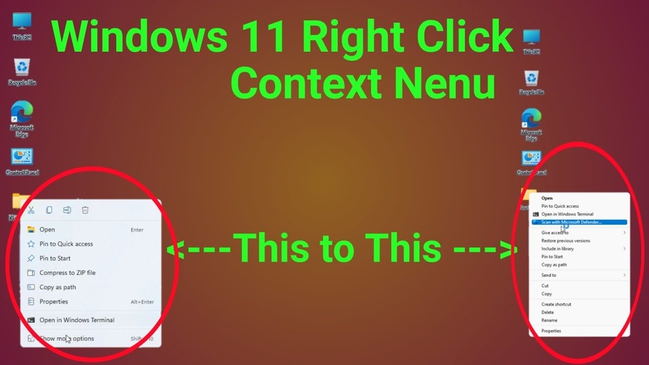 Как в Windows 11 стандартно открывать полное меню по правой кнопке мыши