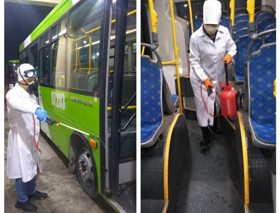 Toshkent avtobuslari dezinfeksiya qilinmoqda