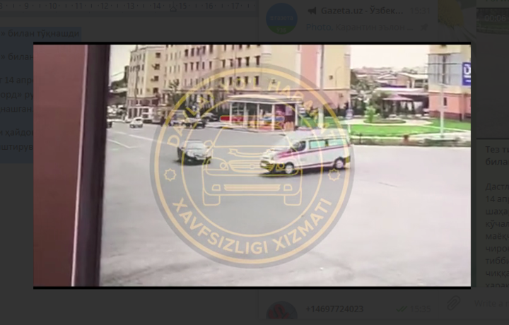 Тошкентда тез тиббий ёрдам машинаси «Эпика» билан тўқнашди (видео)