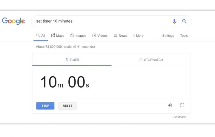 Google вернул секундомер и таймер