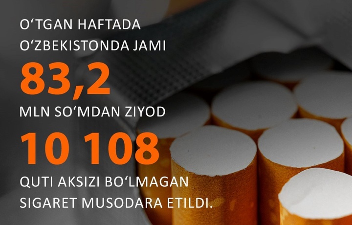 Bir qator viloyatlarda katta miqdordagi noqonuniy tamaki mahsulotlari musodara etildi