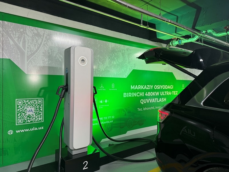 Toshkentda elektromobillar uchun ultra-tez zaryadlash stansiyasi ishga tushirildi