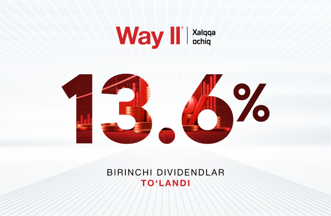 Way II investorlarga 13,6% dividend to‘ladi