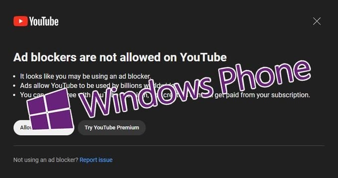 Windows Phone оказалась полезной для обхода блокировки YouTube