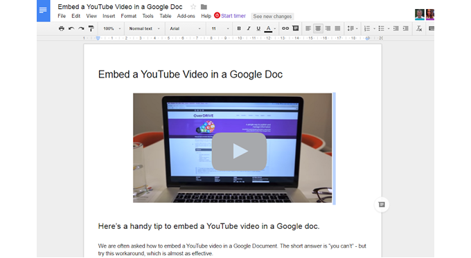 Как вставить видео YouTube в Google Docs