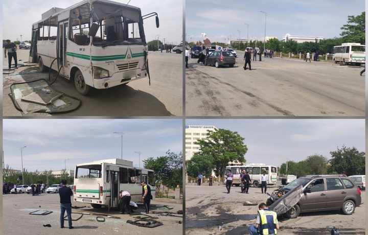 В Ургенче столкнулись пассажирский автобус и легковой автомобиль, погибли двое