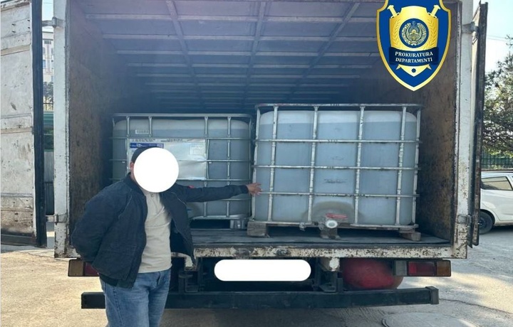 Toshkentda fuqaro katta miqdorda etil spirti bilan qo‘lga tushdi