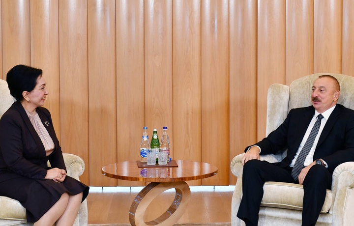 Tanzila Norboyeva Ozarbayjon prezidenti bilan uchrashdi