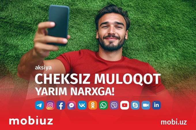 Mobiuz «Cheksiz muloqot yarim narxda» aksiyasini taqdim etmoqda