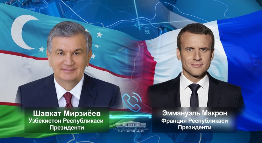 Shavkat Mirziyoyev Fransiya Prezidenti bilan suhbatlashdi