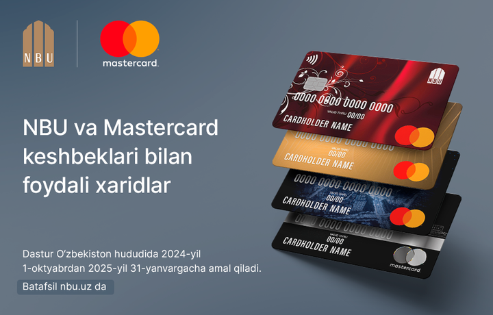 «O‘zmilliybank» AJ va Mastercard’dan yangi Aksiya